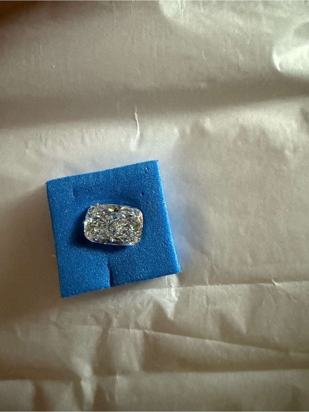 Cushioned Displayed Clear Cushion-Cut Stone E VS1 1.12 C
